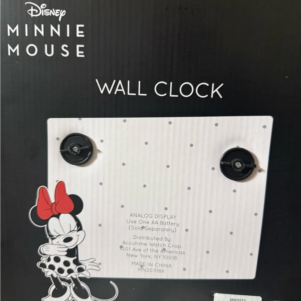 Disney Minnie Mouse Red and Yellow Wall Clock
